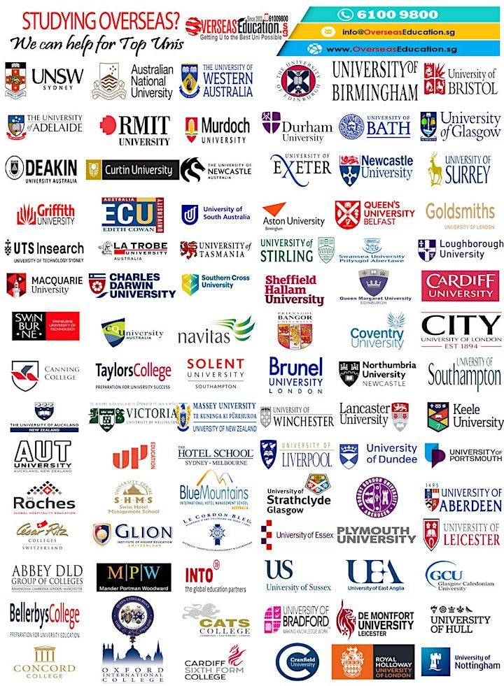 O Levels to Australia/UK/NZ Unis Info & Application Day (Thurday to Sunday) image