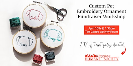 Custom Pet Embroidery Ornament Fundraiser Workshop primary image