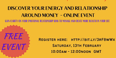 Discover Your Energy and Relationship around Money - FREE Online Event primary image