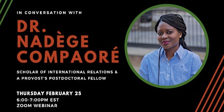 ASSU Presents: Black Perspectives, A Conversation with Dr. Nadège Compaoré primary image