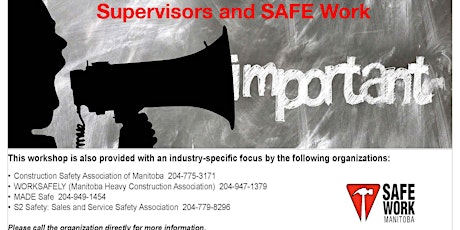 Supervisors and SAFE Work - Virtual Workshop primary image