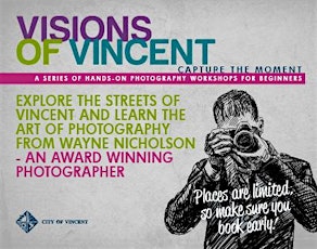 Imagem principal do evento Visions of Vincent - Workshop 3 - Off Camera Flash - 30 May