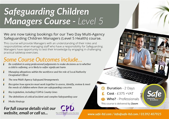 Safeguarding Children Manager's Course (Level 5) image