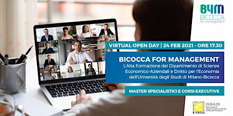 VIRTUAL OPEN DAY di BICOCCA FOR MANAGEMENT -  24 febbraio 2021