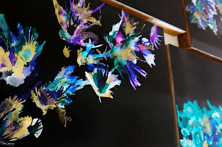6 SPOTS LEFT - Funky florals - Alcohol Ink workshop (on black boards) image