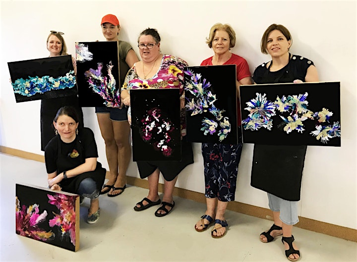 6 SPOTS LEFT - Funky florals - Alcohol Ink workshop (on black boards) image