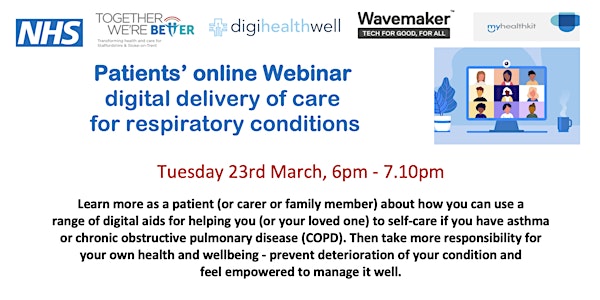 Patients'  webinar: Digital delivery of care for respiratory conditions