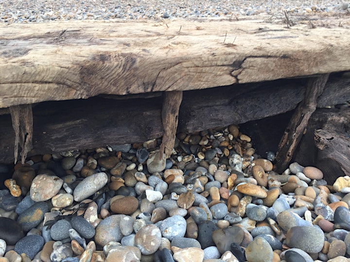Wooden remnants of a shipwreck in Thorpeness - what story might they tell? image