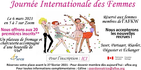 5 à 7 pour la Journée International des Femmes  avec L'AFKW primary image