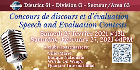 Concours de discours et d'évaluation (Toastmasters  District61 secteur G63)