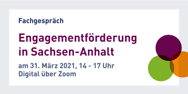 Fachgespräch "Engagementförderung in Sachsen-Anhalt" - digital über Zoom