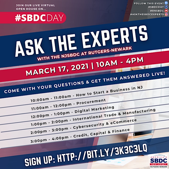  #SBDCDAY: Ask the Experts Virtual Open House image 