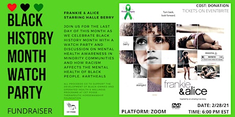 Movie Watch Party & Discussion Fundraiser - Frankie & Alice (Halle Berry) primary image