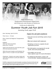 Summer Youth Job Fair 2015 ** EMPLOYER REGISTRATION ** primary image