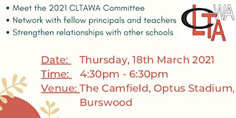2021 CLTAWA Principal and Teachers' Cocktail  Function primary image