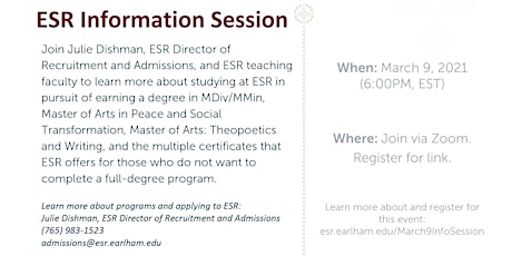 Earlham School of Religion Information Session primary image