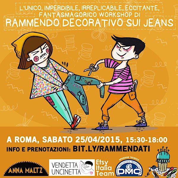 Workshop di Rammendo decorativo su jeans c/ Anna Maltz e Vendetta Uncinetta