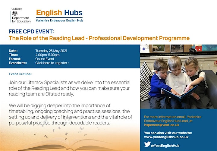 Yorkshire Endeavour English Hub - The Role of the Reading Lead image