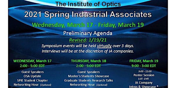 Spring 2021 IA Optics Virtual Symposium