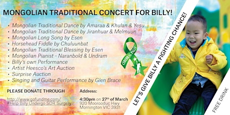 Mongolian Traditional Concert for Billy primary image