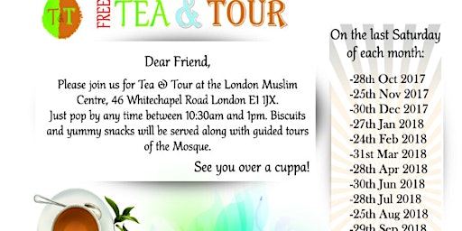 Tea and Tour of one of Europe’s biggest Mosque- For people of all Faiths and Non