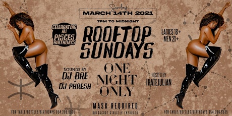 Rooftop Sundays (One Night Only) Sunday March 14th 2021 primary image