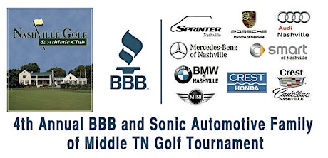 4th Annual BBB and Sonic Automotive Family of Middle TN Golf Tournament primary image