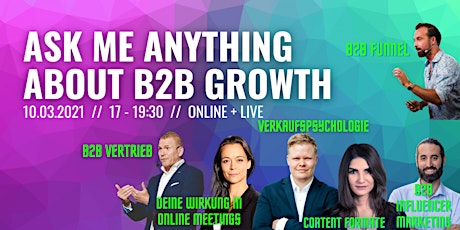 Hauptbild für Ask Me Anything about B2B Growth