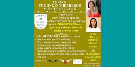 Primaire afbeelding van LOVING  THE ONE IN THE MIRROR (SELF COMPASSION) MASTERCLASS