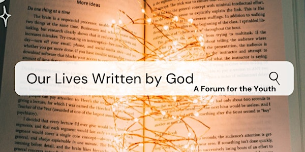 Our Lives Written By God - A Forum For The Youth