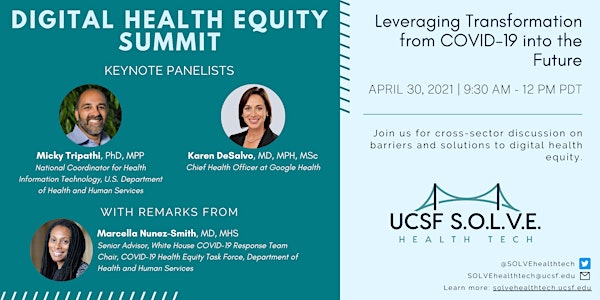 UCSF S.O.L.V.E. Health Tech: Digital Health Equity Summit