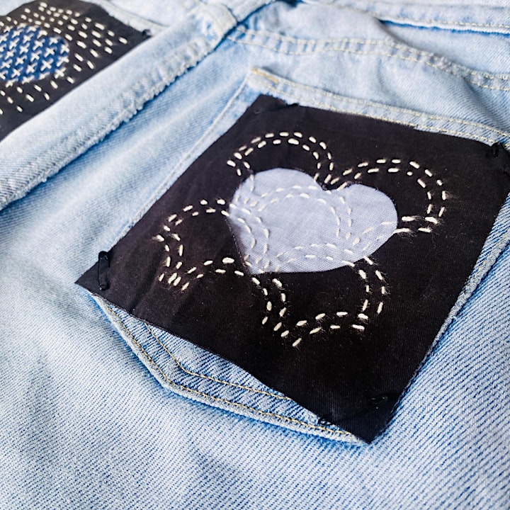 
		SASHIKO + BORO HEART PATCHES | DONATIONS TO BLACK VISIONS COLLECTIVE image
