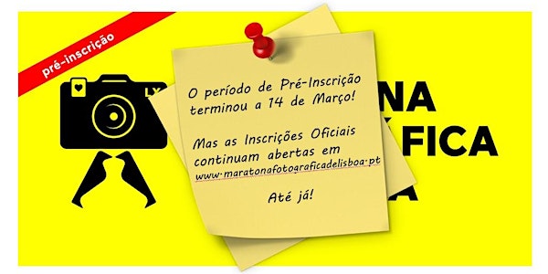 Pré-Inscrição na Maratona Fotográfica de Lisboa - 2021
