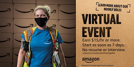 Amazon is hiring! Virtual Info Session April- MA Warehouse Jobs primary image