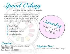 Speed Oiling - An Essential Oil Workshop That's Fun, Fast, & Free! primary image