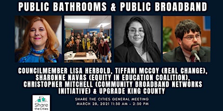 Public Bathrooms; Public Broadband  & Digital Equity 3/28 11:30 am