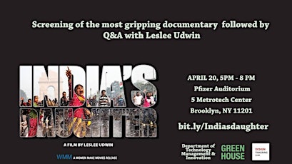 India's Daughter Screening Q&A with Leslee Udwin primary image