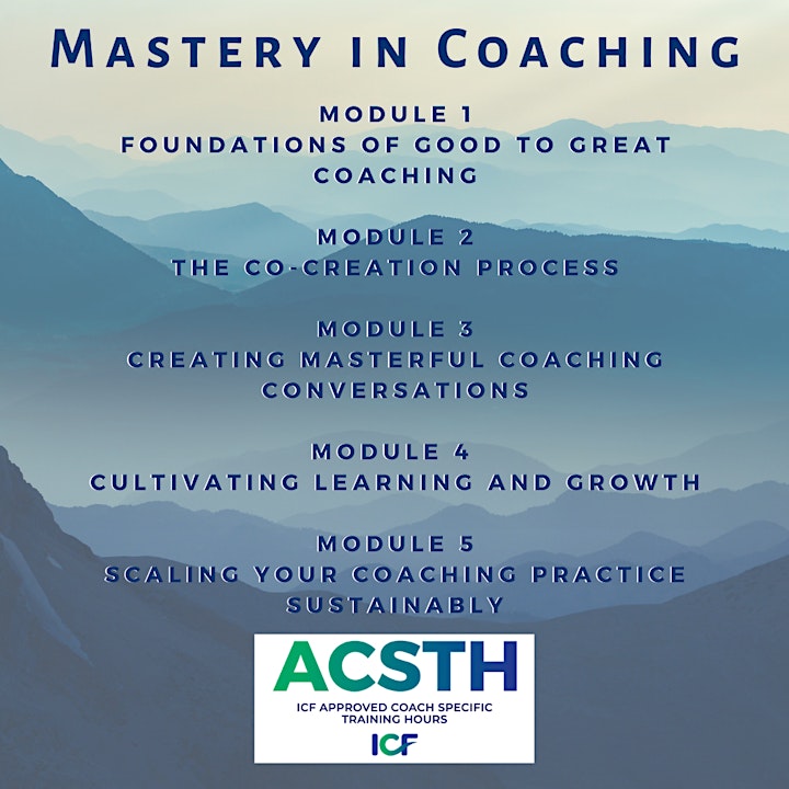 ICF Accredited Mastery in Coaching Certification Global Live Online 12Weeks image