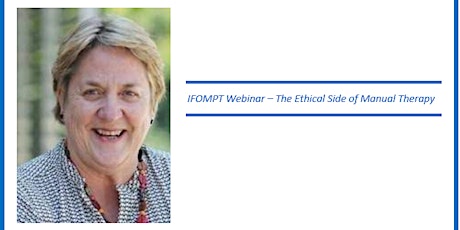IFOMPT Dr Ina Diener - The ethical side of manual therapy Webinar primary image