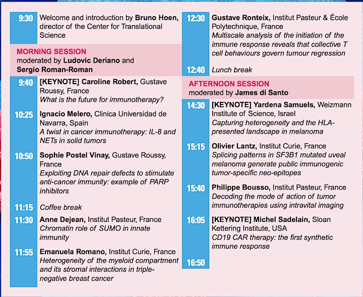 Translational Day 2021, Cancer & Immunotherapy, Institut Pasteur image