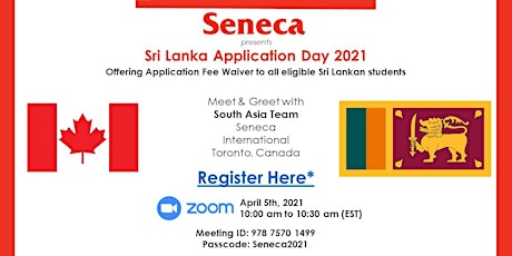 Hauptbild für Seneca -  Sri Lanka Application Day 2021 - April 5th