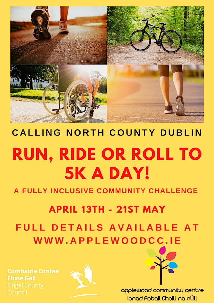 
		Fingal Community Centres Present Run, Ride or Roll to 5K a Day image

