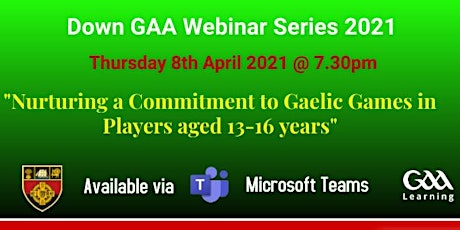 Nurturing a Commitment to Gaelic Games in Players Aged 13-16 Years primary image