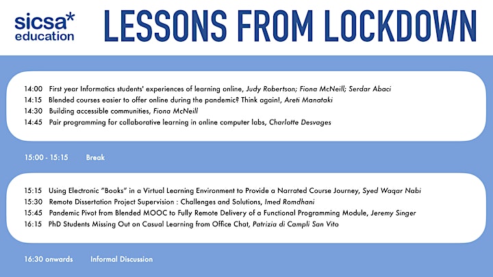  SICSA Education presents: Lessons from Lockdown image 