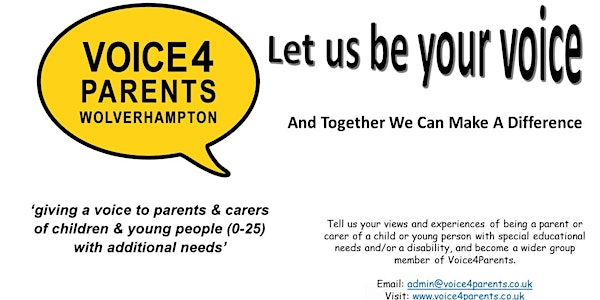 Voice4Parents Virtual Coffee Morning for Parents and Carers