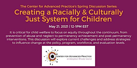 Virtual Discussion: A Racially & Culturally Just System for Children primary image