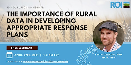 The Importance of Rural Data in Developing Appropriate Response Plans primary image