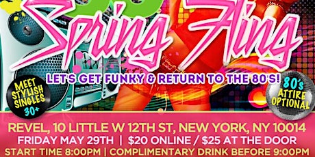 SPRING FLING + COMPLIMENTARY DRINK - 80's THEMED SINGLES MIXER primary image