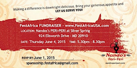 FestAfrica - Fundraiser at Nando's Silver Spring, MD