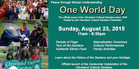 Cleveland Cultural Gardens' 70th Annual One World Day primary image